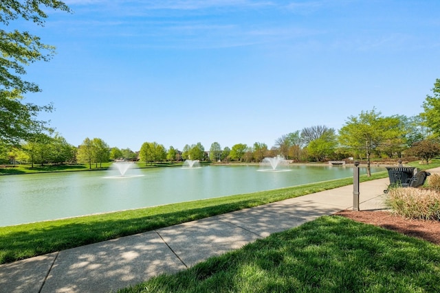 view of home's community with a water view