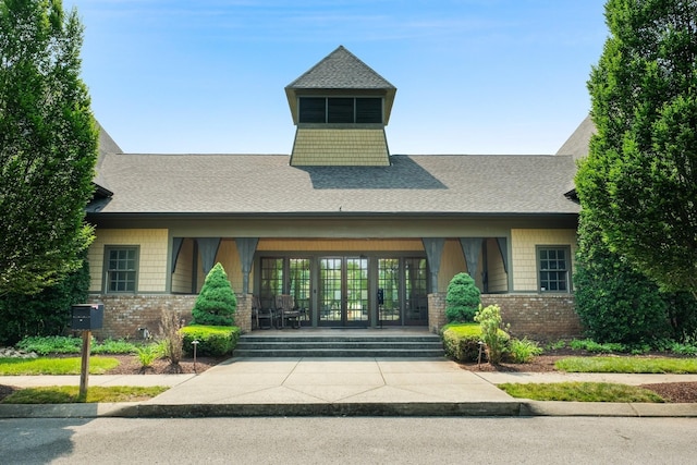 property entrance with french doors