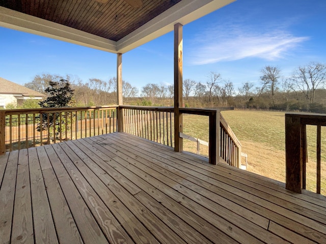 deck featuring a yard