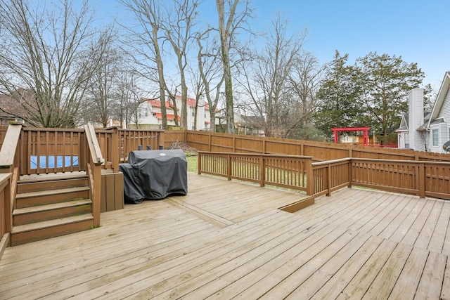 deck with grilling area