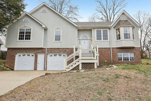 raised ranch with a garage