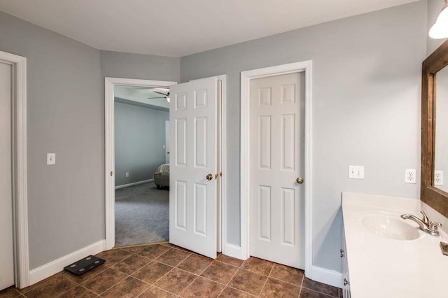 bathroom featuring vanity and tile patterned floors