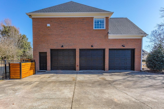 view of home's exterior with a garage