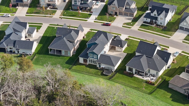 aerial view with a residential view