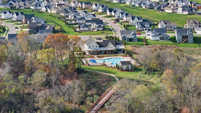 bird's eye view with a residential view