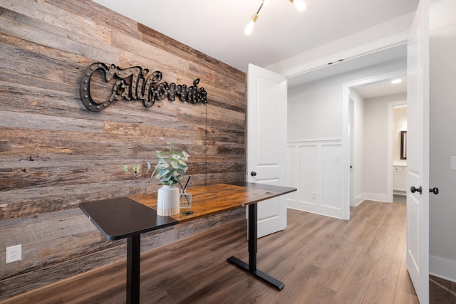 hall featuring wood finished floors