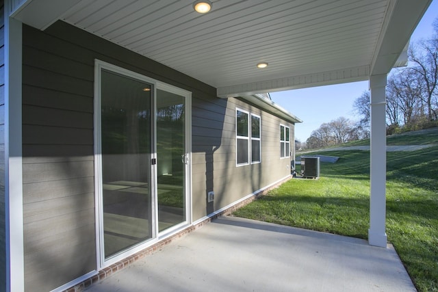 view of patio with central air condition unit