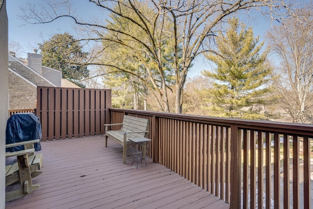 deck featuring area for grilling