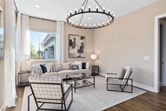 living room featuring hardwood / wood-style flooring