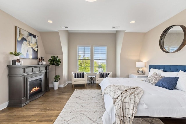 bedroom featuring dark wood-type flooring