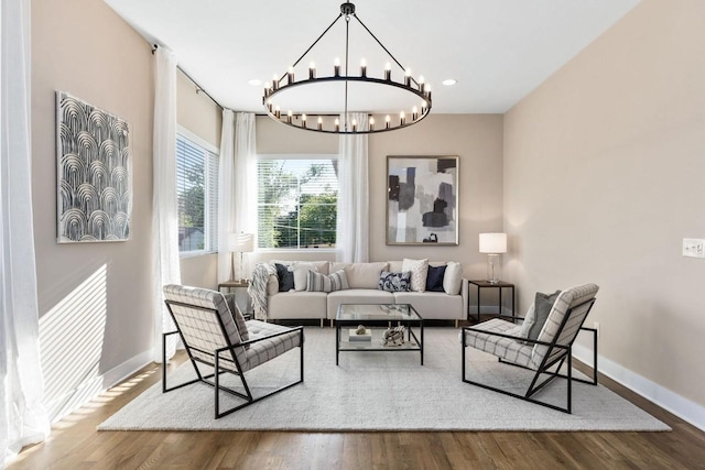 living room featuring hardwood / wood-style flooring