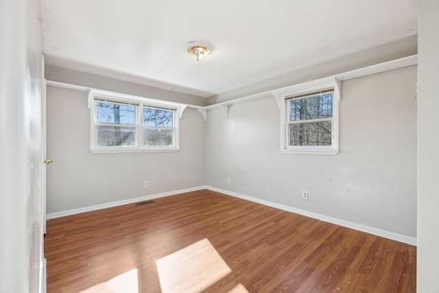 empty room featuring wood-type flooring and a wealth of natural light