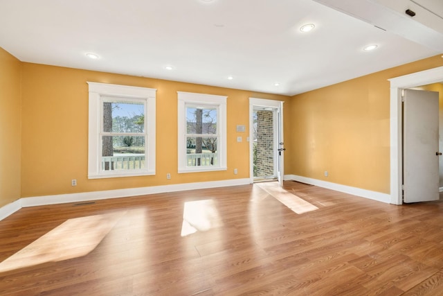 empty room featuring light hardwood / wood-style flooring