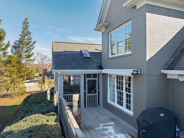 deck with grilling area