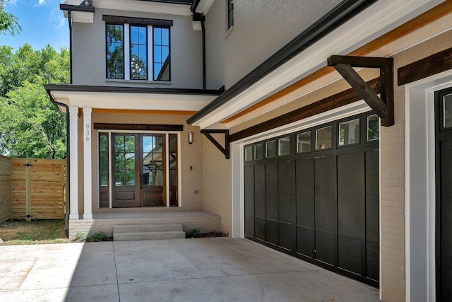 entrance to property with french doors