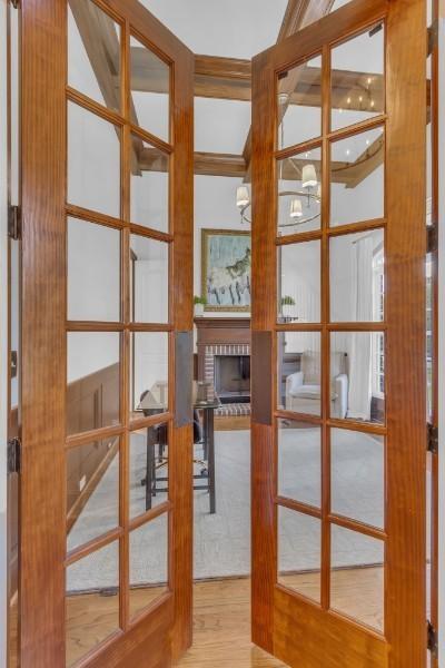 storage featuring french doors