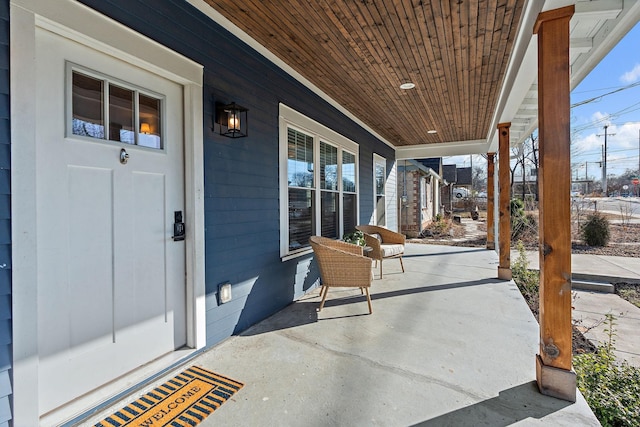 view of patio with a porch