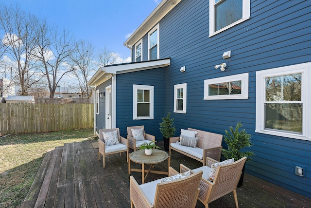 deck featuring an outdoor hangout area