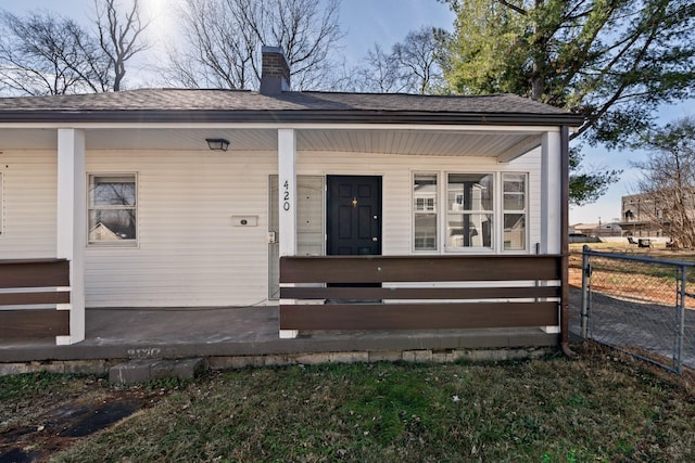 exterior space with covered porch