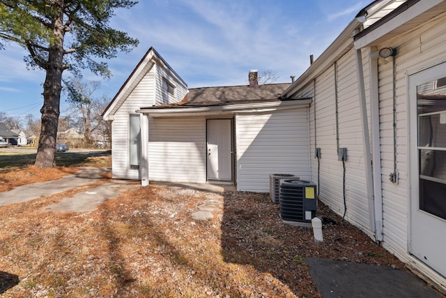 exterior space with central air condition unit