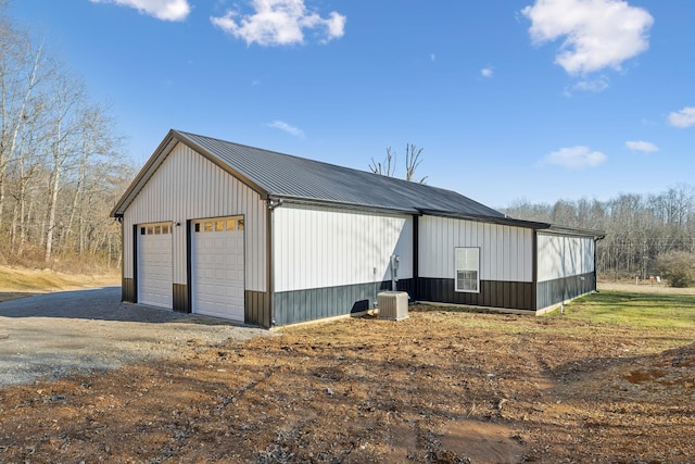 exterior space with a garage