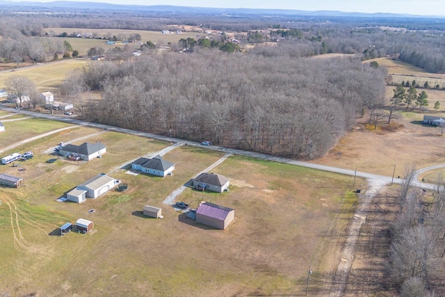 bird's eye view with a rural view