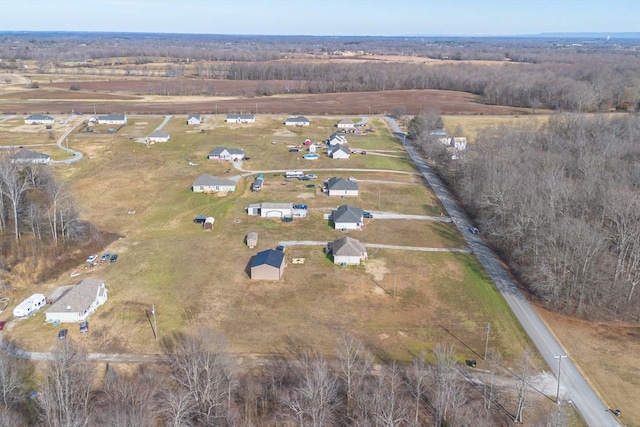 drone / aerial view with a rural view