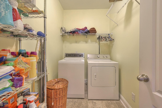 laundry area featuring washer and clothes dryer