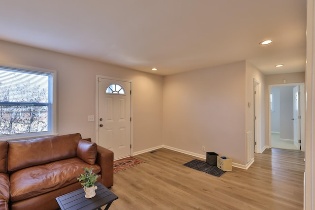 entrance foyer featuring light wood-type flooring