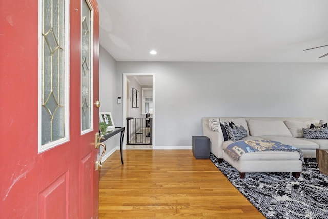 foyer featuring light hardwood / wood-style floors