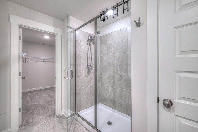 bathroom featuring walk in shower