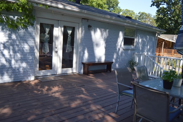 deck featuring french doors