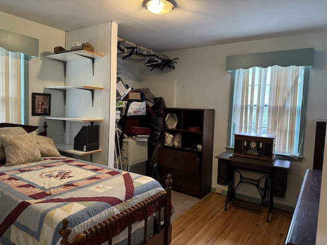 bedroom featuring light hardwood / wood-style floors