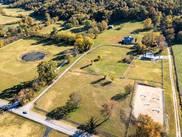 aerial view featuring a rural view