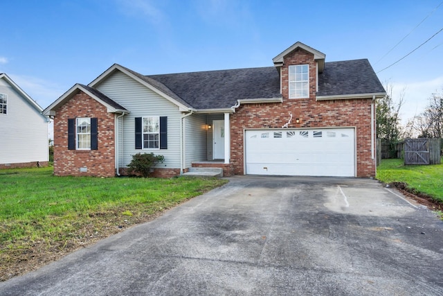 view of front of property with a front lawn