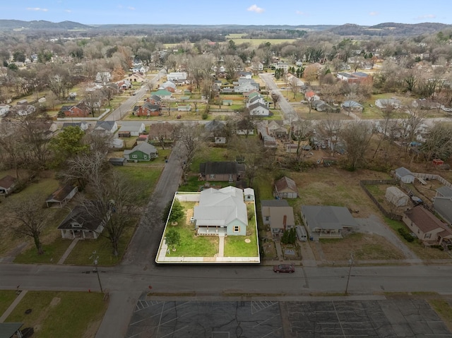 drone / aerial view with a mountain view