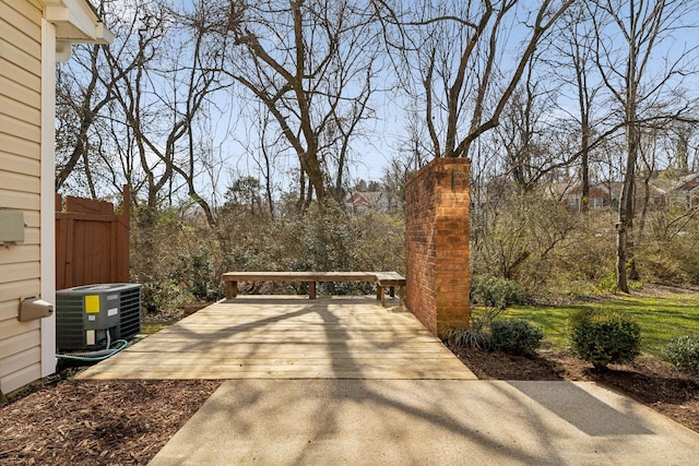 view of patio / terrace with central AC unit