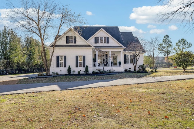 view of front of house with a front lawn