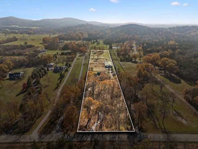 drone / aerial view with a mountain view