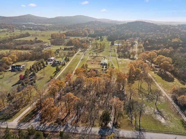 bird's eye view with a mountain view