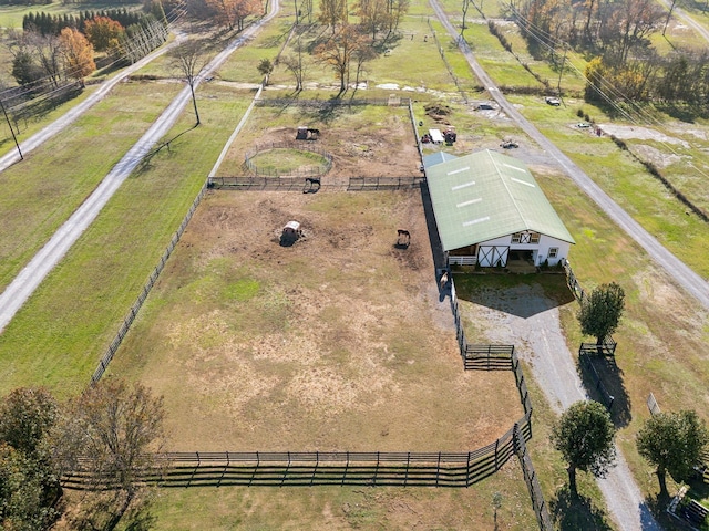 aerial view with a rural view