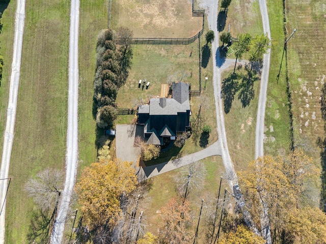 aerial view with a rural view