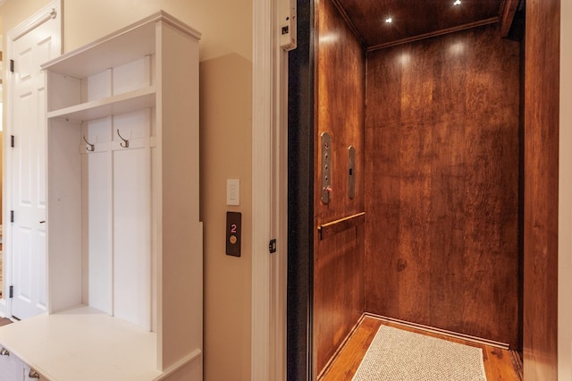 mudroom featuring elevator