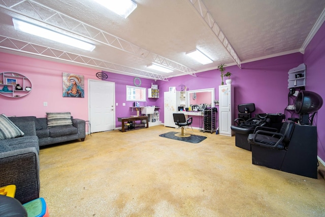 interior space with ornamental molding