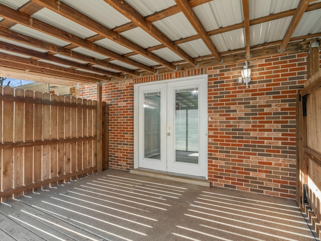 view of patio featuring french doors