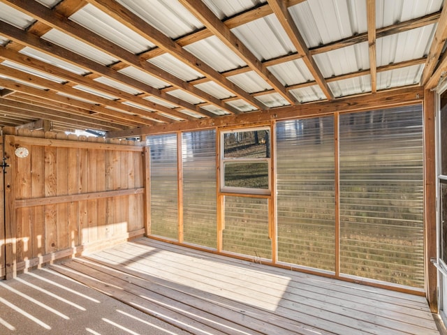 view of unfurnished sunroom