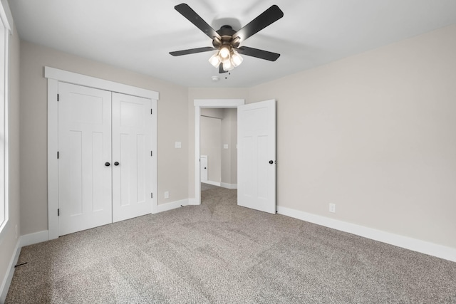 220 Birnam Wood Trce, Clarksville, TN 37043 - unfurnished bedroom with carpet, baseboards, a closet, and a ceiling fan