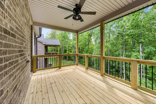 220 Birnam Wood Trce, Clarksville, TN 37043 - wooden terrace with ceiling fan