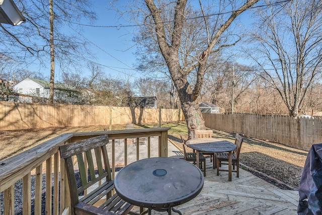 deck featuring grilling area