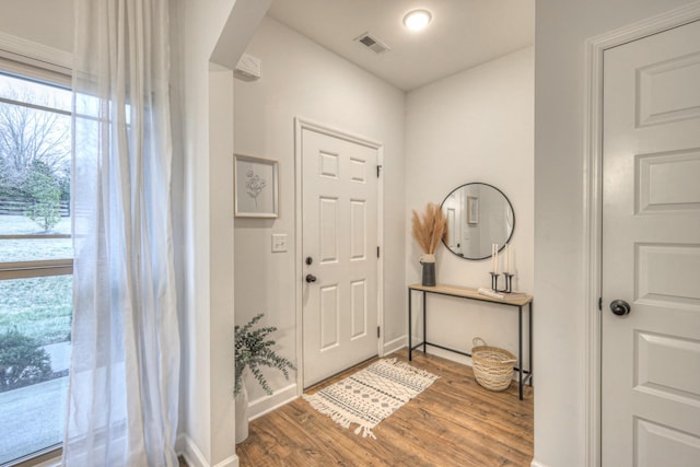 foyer entrance featuring hardwood / wood-style floors